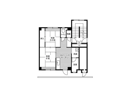 ビレッジハウス湖山 3号棟(2DK/5階)の間取り写真