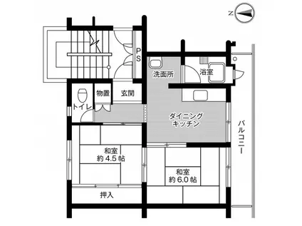 ビレッジハウス広江 8号棟(2DK/1階)の間取り写真