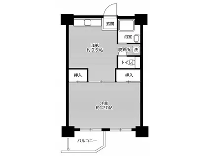 ビレッジハウス泉北栂タワー1号棟(1LDK/14階)の間取り写真