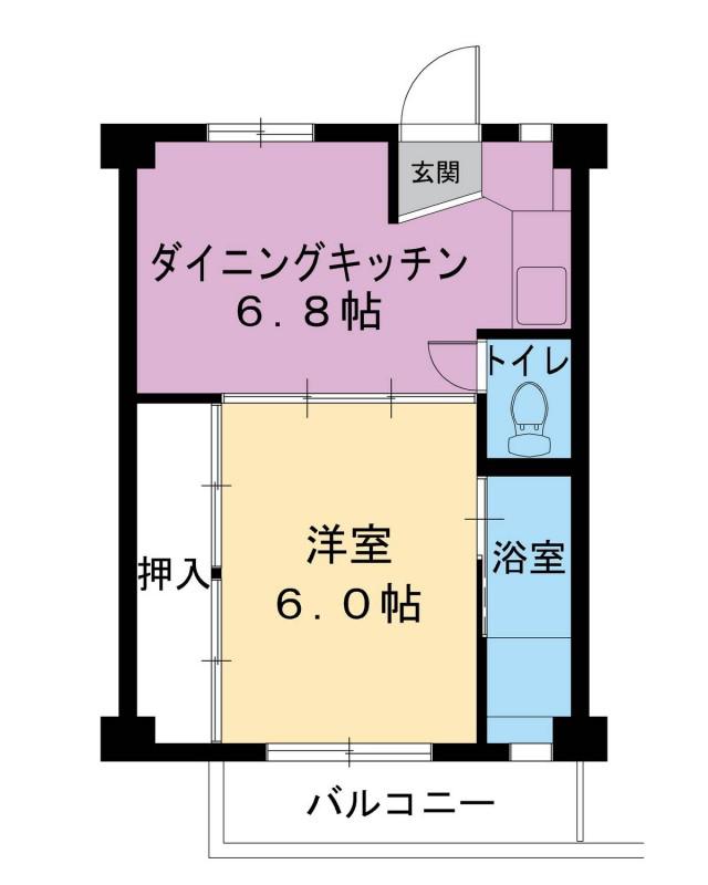 ビレッジハウス北今 1号棟(1DK/3階)の間取り写真