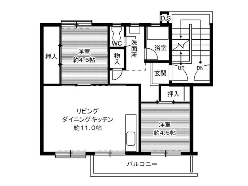 ビレッジハウス笹川6号棟(2LDK/3階)の間取り写真
