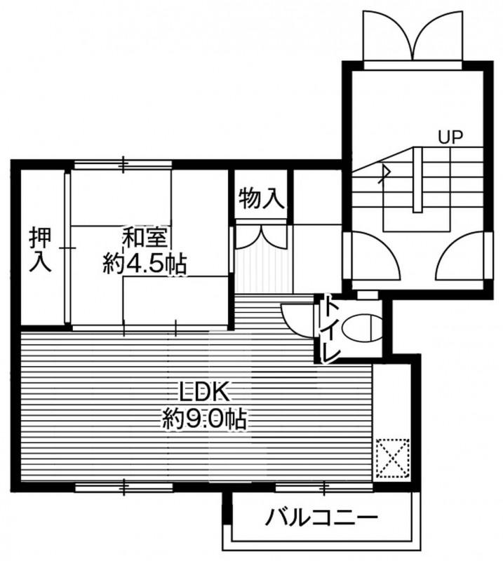 ビレッジハウス手稲3号棟(1LDK/4階)の間取り写真