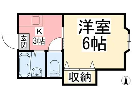 マ・メゾン(1K/2階)の間取り写真