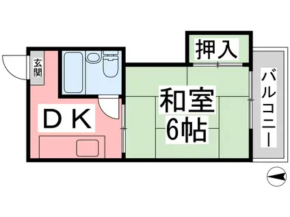 コーポ福原(1K/1階)の間取り写真