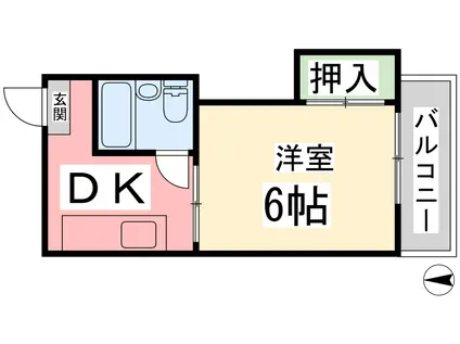コーポ福原(1K/3階)の間取り写真