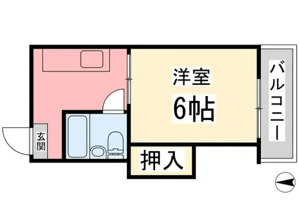 コーポ福原(1K/3階)の間取り写真