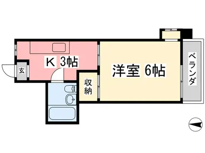 メゾン北斗(1K/3階)の間取り写真