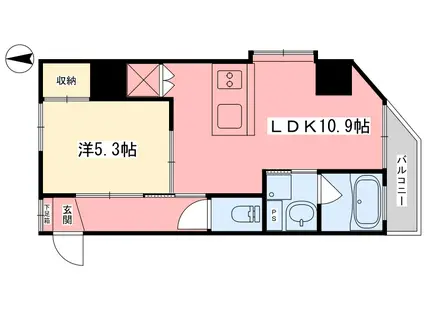 アスティオン本町(1LDK/8階)の間取り写真