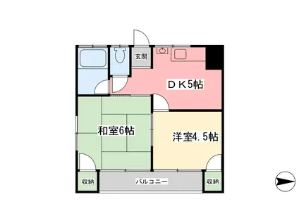 川南荘(2DK/2階)の間取り写真