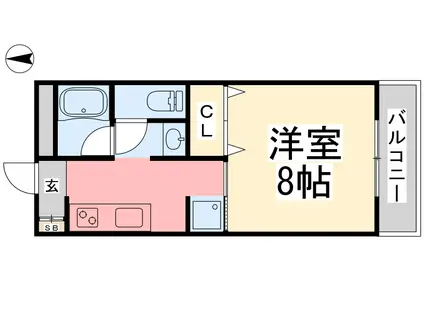 マヌワール道後TACHIBANA(1K/1階)の間取り写真