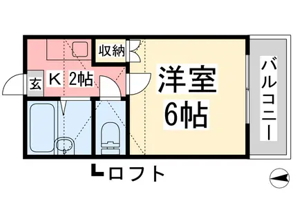 アチェロ(1K/1階)の間取り写真