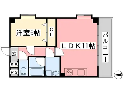 アリストブランズ(1LDK/9階)の間取り写真