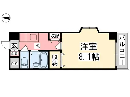 ジョイフル第5中村(1K/2階)の間取り写真