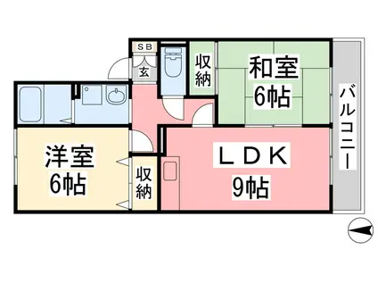 コージィコートHAYASHI(2DK/2階)の間取り写真