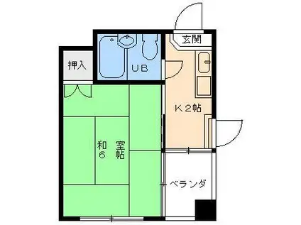 京屋マンション(1K/1階)の間取り写真
