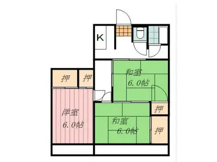 脇田アパート(3K/3階)の間取り写真