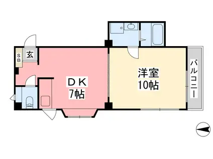 第2平田ビル(1DK/3階)の間取り写真