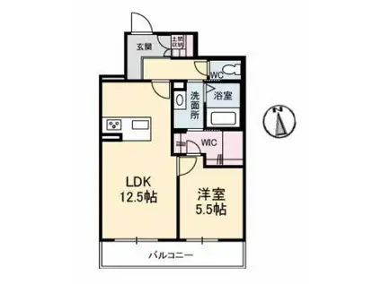 シャーメゾンステージ古川西 A棟(1LDK/2階)の間取り写真