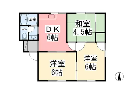 コーポユキ(3DK/1階)の間取り写真