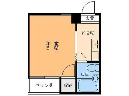京屋マンション(1K/4階)の間取り写真