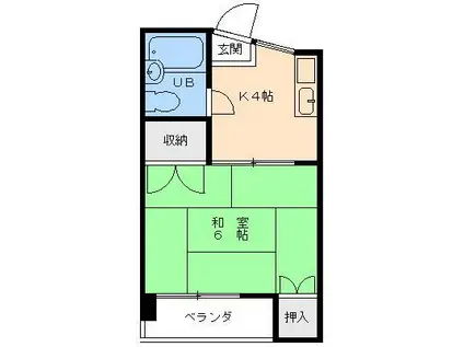 第2京屋マンション(1K/2階)の間取り写真
