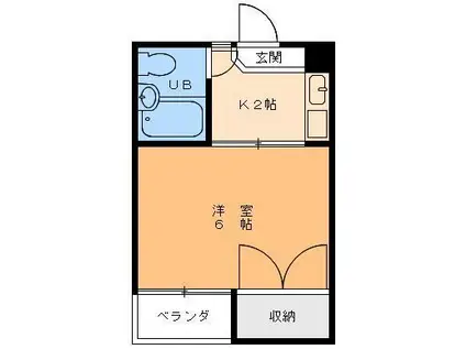 京屋マンション(1K/3階)の間取り写真