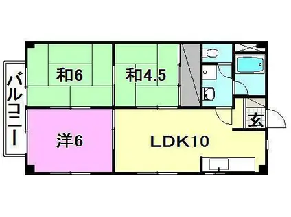 たかおマンション(3LDK/3階)の間取り写真