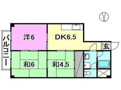 たかおマンション(3DK/3階)の間取り写真