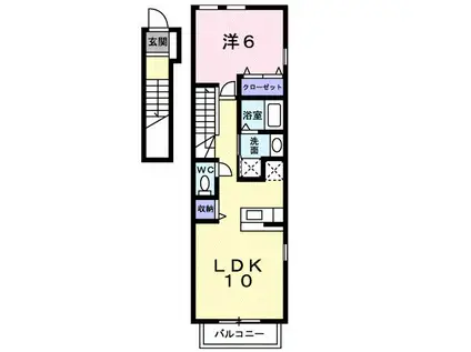 チェリッシュ1(1LDK/2階)の間取り写真