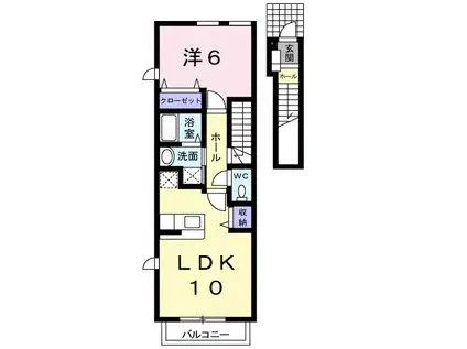 ホライズン・タカオカⅠA(1LDK/2階)の間取り写真