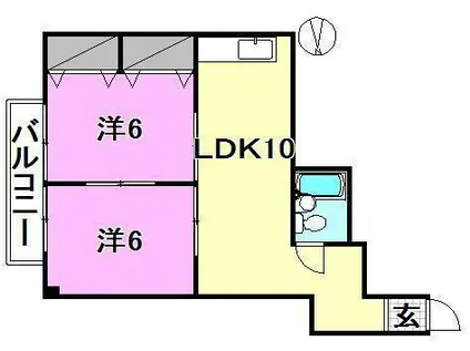 たかおマンション(2LDK/3階)の間取り写真