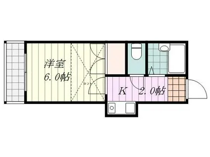 アクティブ清水町(1K/2階)の間取り写真