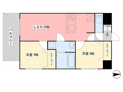 GRANDE ARCHE EDAMATSU(2LDK/2階)の間取り写真