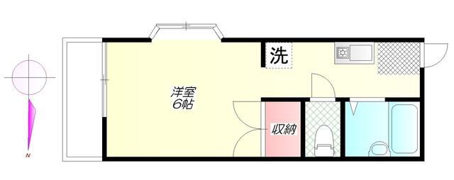 ドミール平町(ワンルーム/1階)の間取り写真