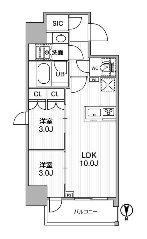 NIDO KAMATA(2LDK/9階)の間取り写真