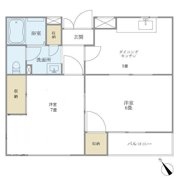 CYBELE駒込(2K/1階)の間取り写真