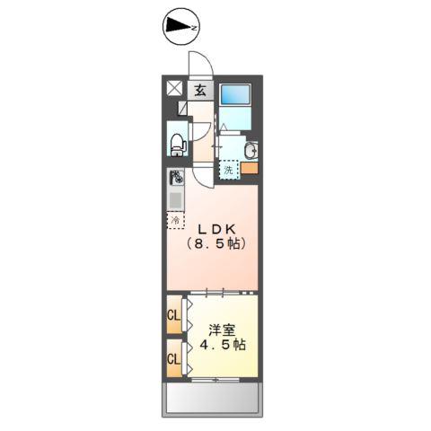 フェリーチェ(1LDK/1階)の間取り写真