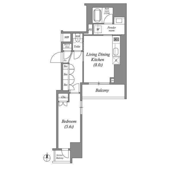 ACP RESIDENCE錦糸町(1LDK/9階)の間取り写真