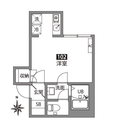 お花茶屋1丁目(ワンルーム/1階)の間取り写真