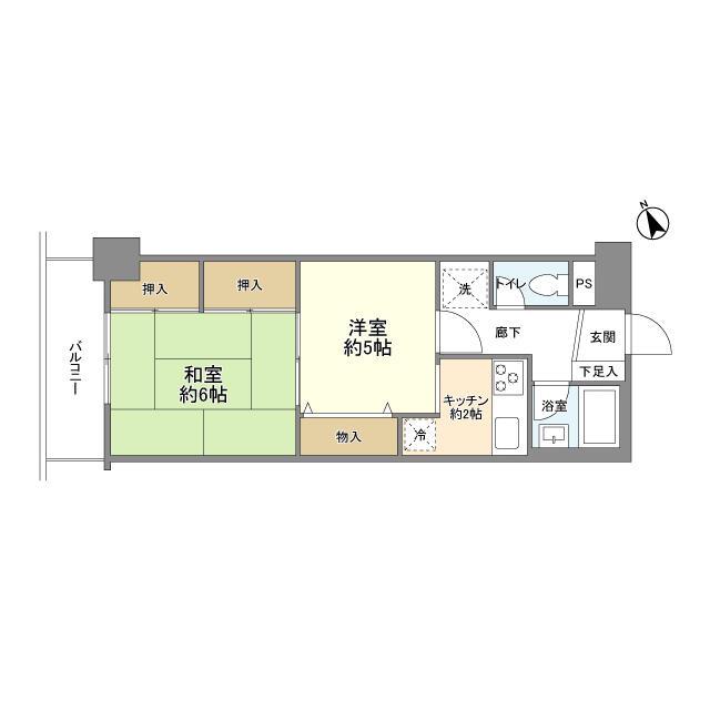 東海文京マンション(2K/2階)の間取り写真