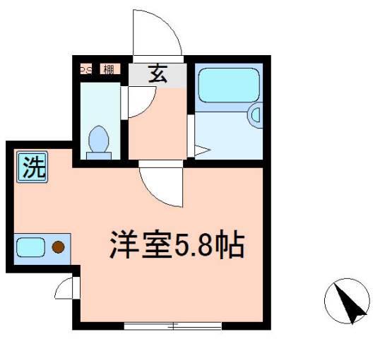 テラス久が原(ワンルーム/2階)の間取り写真