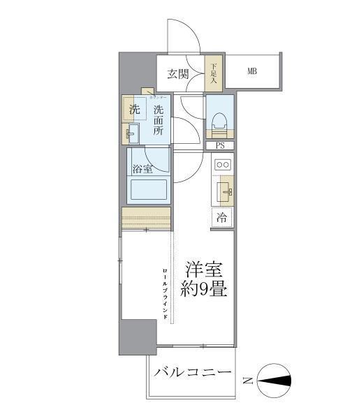 デュオフラッツ葛西(ワンルーム/2階)の間取り写真