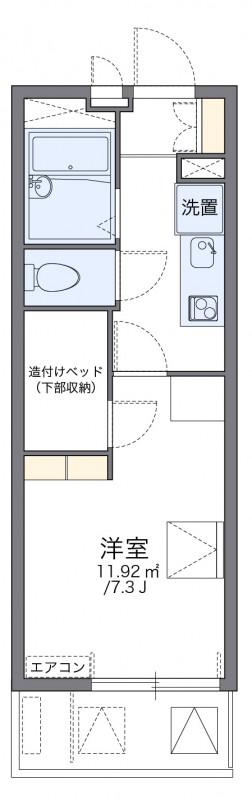 レオパレスイーストヒルズ(1K/3階)の間取り写真