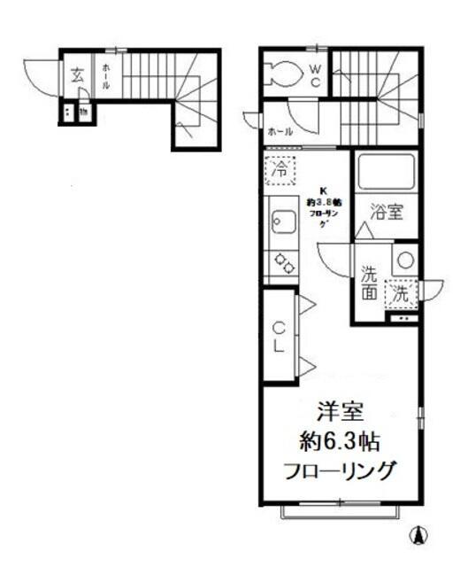 BUENA VISTA IOGI(1K/2階)の間取り写真