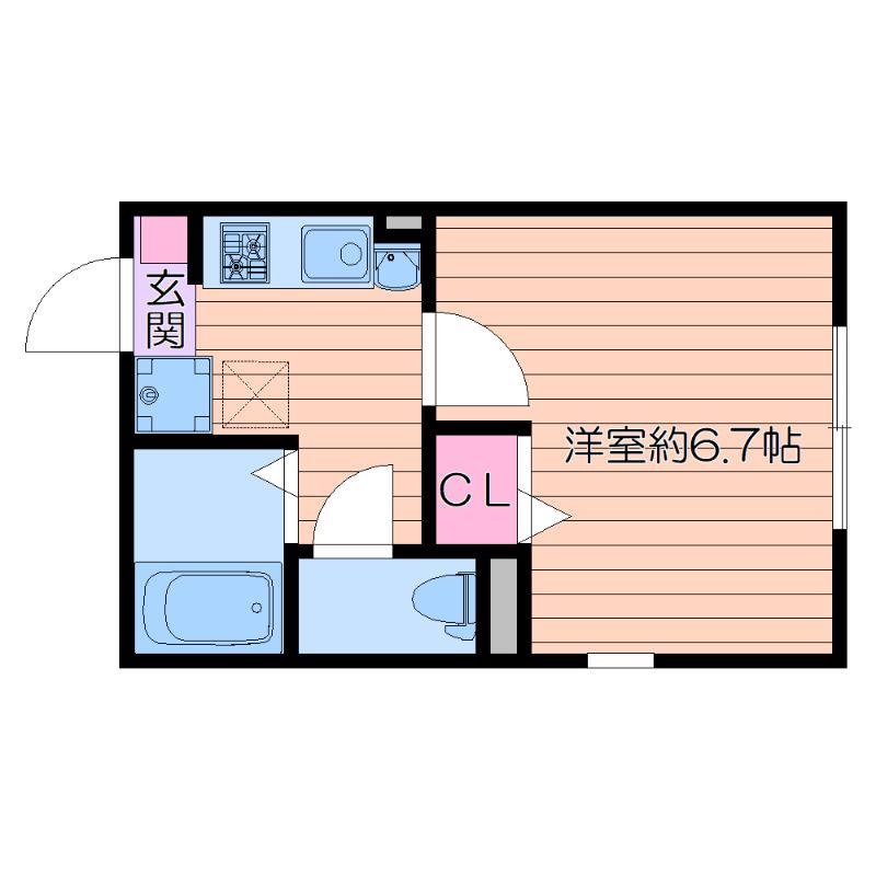 グランクオール北千住(1K/4階)の間取り写真