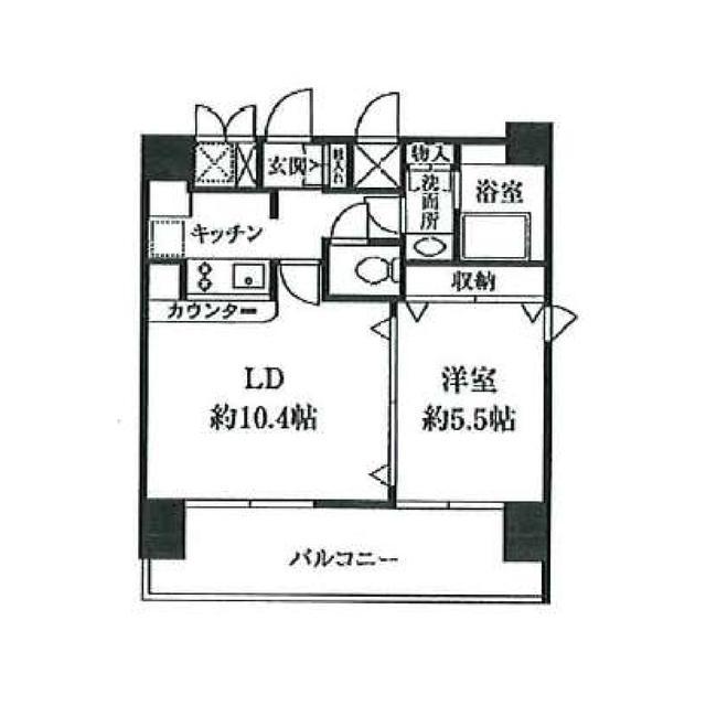 CORVAL東新宿(1LDK/13階)の間取り写真