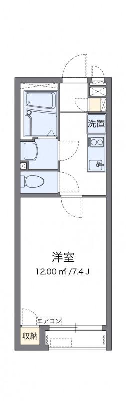 クレイノスヨン(1K/2階)の間取り写真