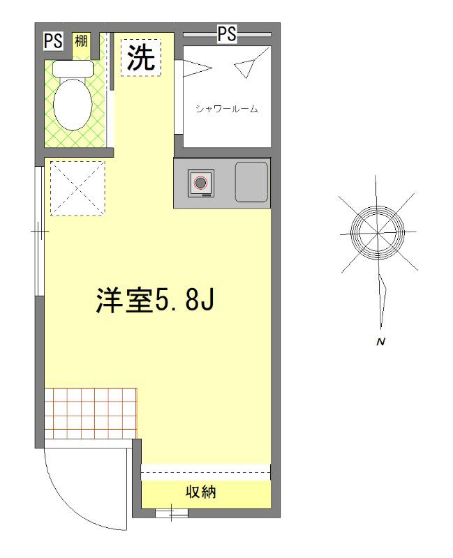 アペックス・東四ツ木(ワンルーム/1階)の間取り写真