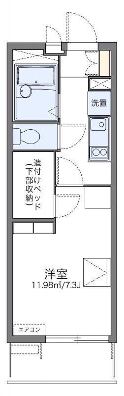 レオパレスグランデール北町(1K/2階)の間取り写真