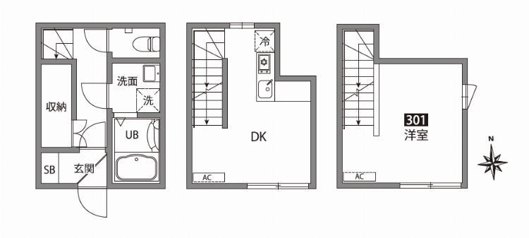 お花茶屋1丁目(1DK/3階)の間取り写真